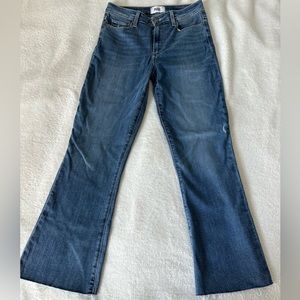 PAIGE Rory Crop Flare Raw Hem Jeans Size 28